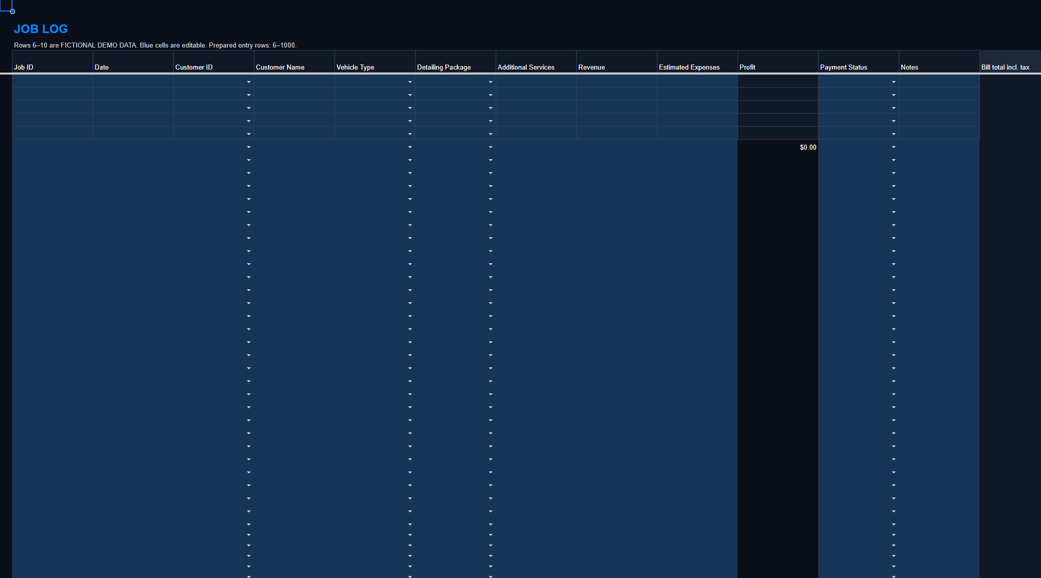 Job log