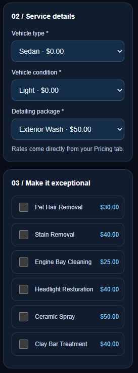 Mako Mobile Detailing premade CRM