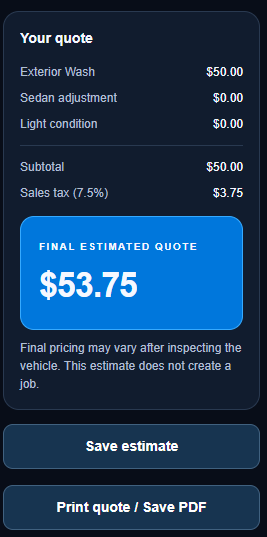 Mako Mobile Detailing premade CRM