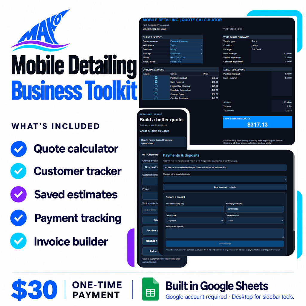 Mako Mobile Detailing premade CRM