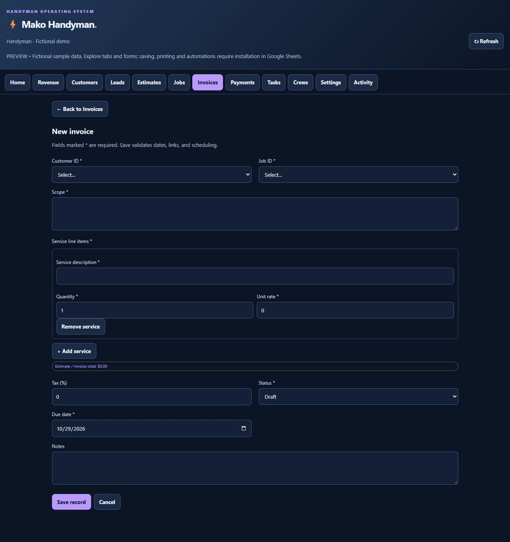 Mako Handyman Business Toolkit